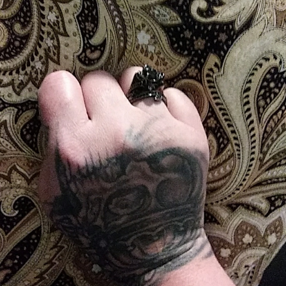 Blk Rose two piece ring